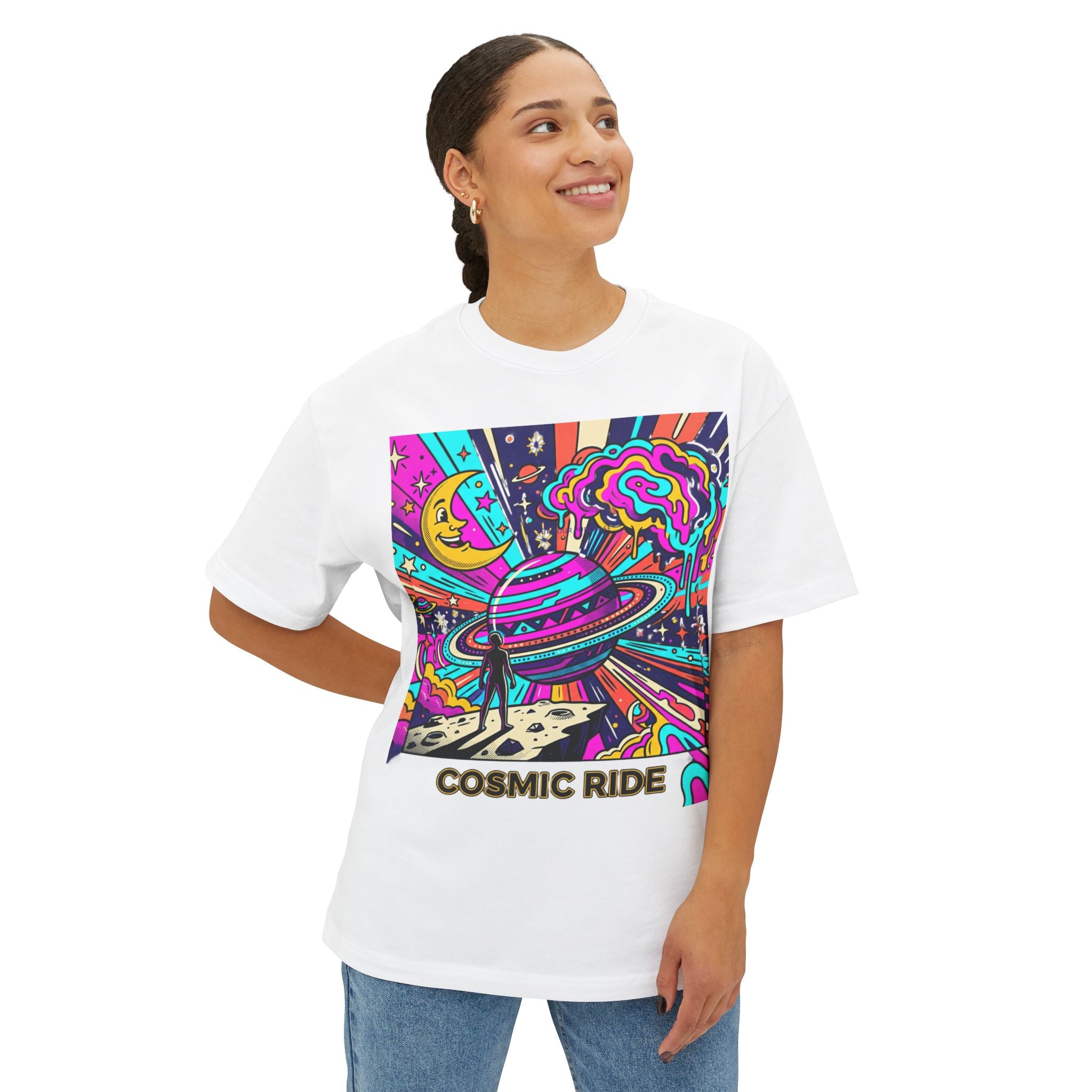 Cosmic Ride Graphic Tee — Psychedelic Space Art T-Shirt