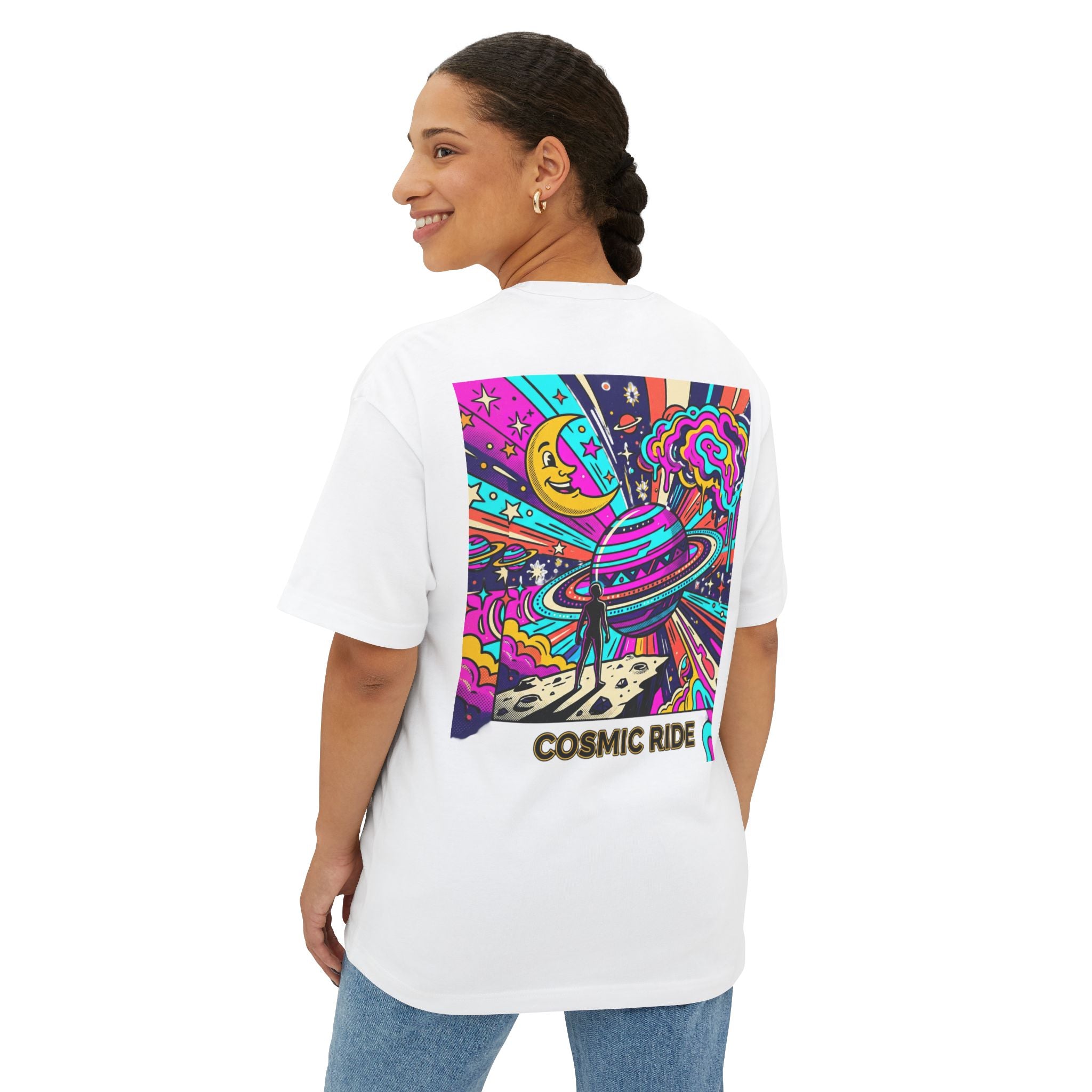 Cosmic Ride Graphic Tee — Psychedelic Space Art T-Shirt