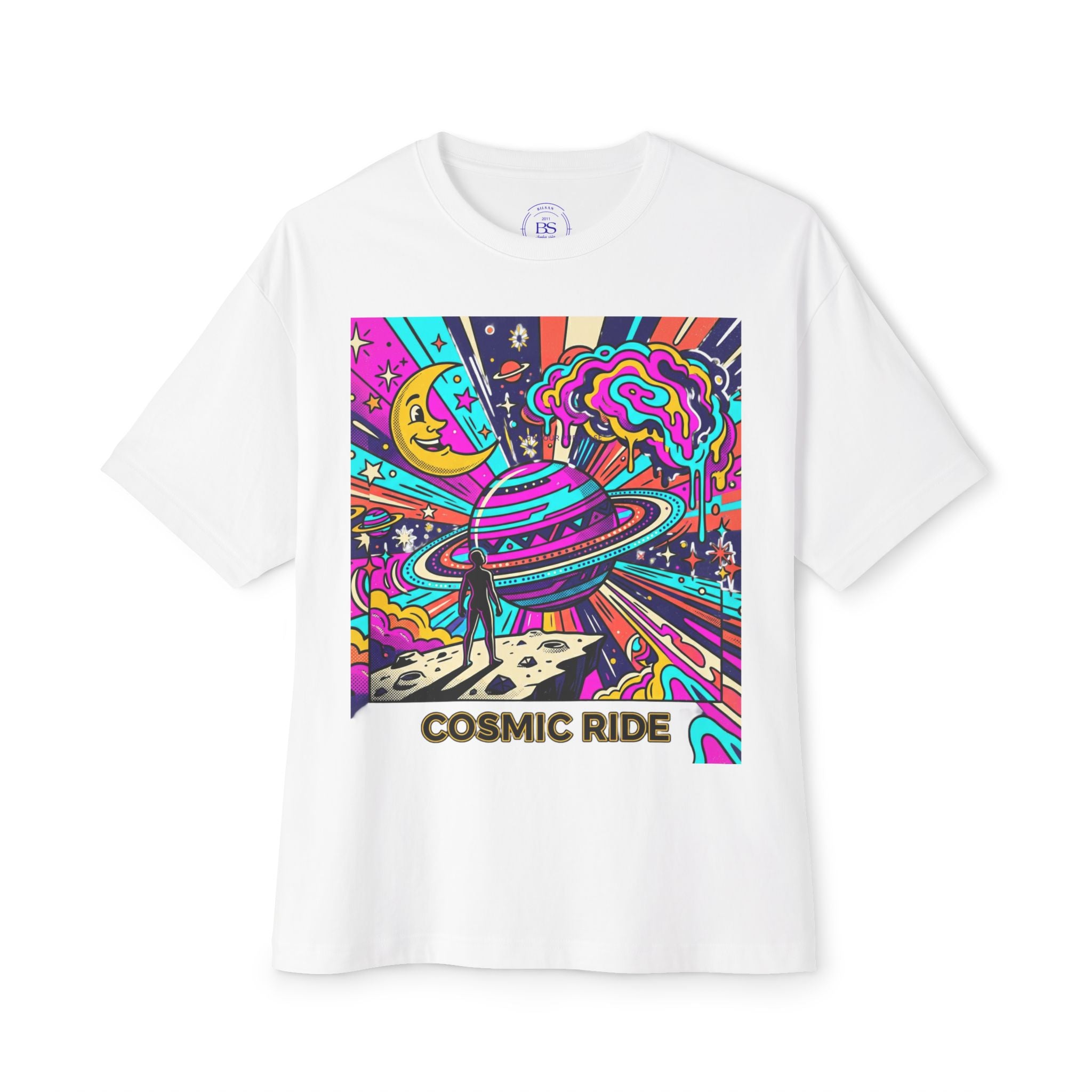 Cosmic Ride Graphic Tee — Psychedelic Space Art T-Shirt