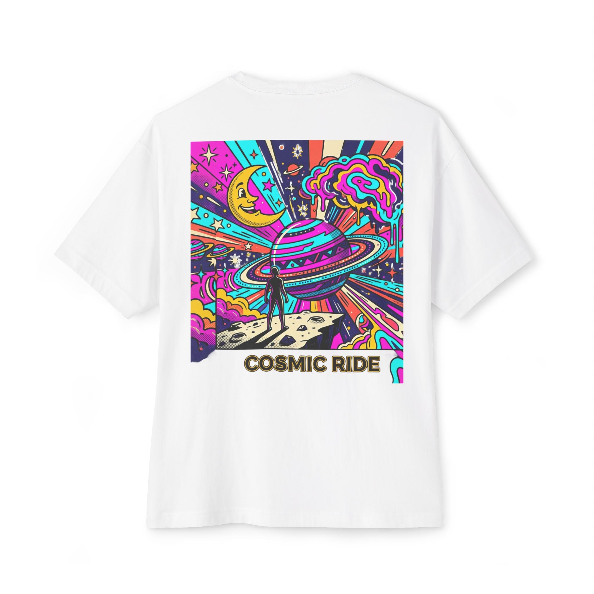 Cosmic Ride Graphic Tee — Psychedelic Space Art T-Shirt