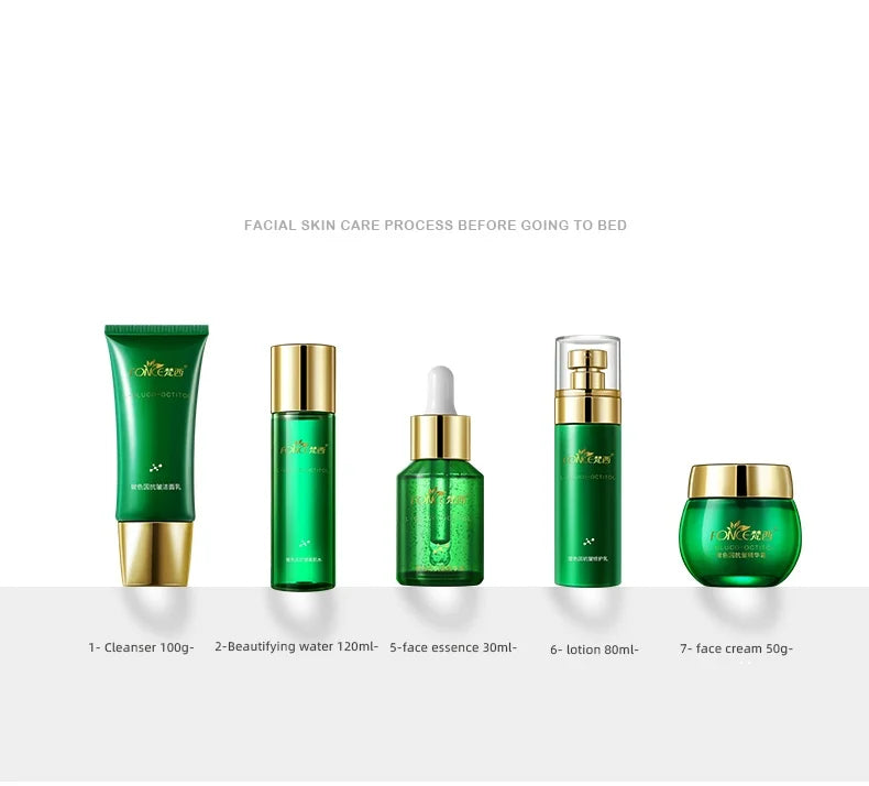 Fünfteiliges FONCE Boseine Anti-Falten Hautpflege-Set für Gesichtscreme, Emulsion, Gesichtswasser, Gesichtsreiniger, Gesichtslotion, Gesichtsserum