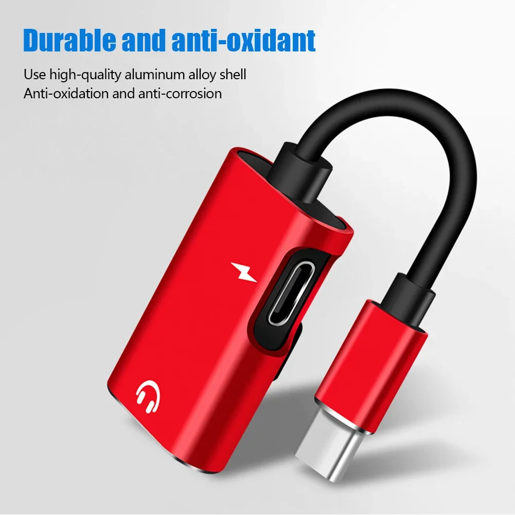 USB-C-auf-3,5-mm-Klinkenadapter für Xiaomi Huawei USB-C-Audio-Splitter Kopfhörer 3,5-mm-Adapter Ladegerät USB-C nicht für iPhone Samsung