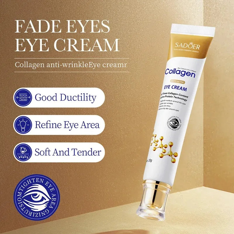 SADOER Collagen Augencreme Retinol Augencreme gegen dunkle Augenringe Augenstraffung Feuchtigkeitspflege Hautpflege für die Augen Augenpflege