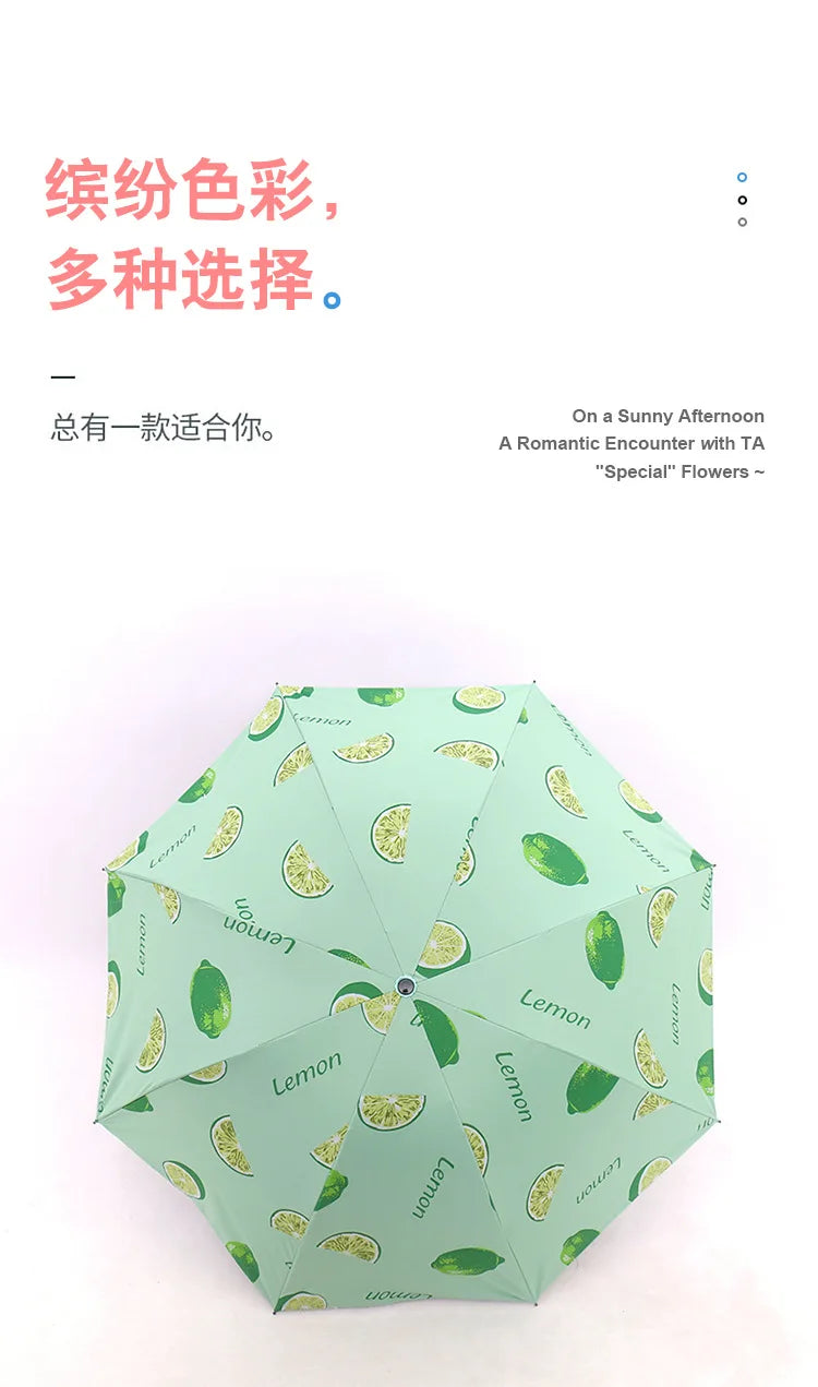 Regenschirm mit frischem Frucht-Print – UV-Schutz-Sonnenschirm & Regenschirm für den täglichen Gebrauch