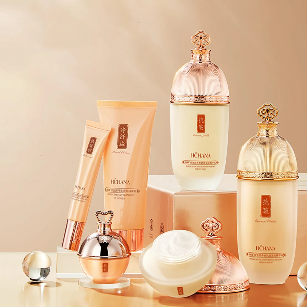 Ganoderma Lucidum Gesichtspflege Gesichtsreiniger Toner Essenz Milch Essenz Creme Augencreme BB Creme Set Hautpflege 10tlg.