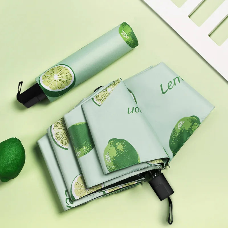 Regenschirm mit frischem Frucht-Print – UV-Schutz-Sonnenschirm & Regenschirm für den täglichen Gebrauch