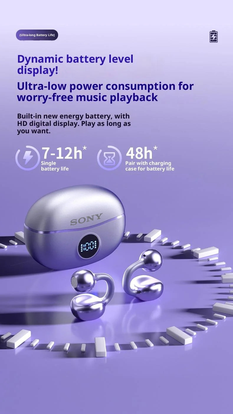 Original SONY Ohrclip OWS Kabellose Bluetooth Ohrclip-Kopfhörer Sport Gaming Headset HIFI Surround Sound In-Ear-Kopfhörer mit Mikrofon