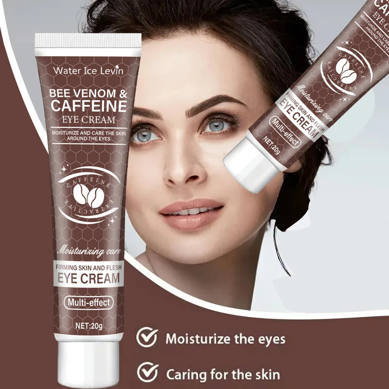 Natürliche Koffein-Augencreme, 20g, Feuchtigkeitsspendend, straffend, gegen Schwellungen und dunkle Augenringe nach dem Lifting, reduziert Falten und Alterserscheinungen, Hellbeige, entspannend