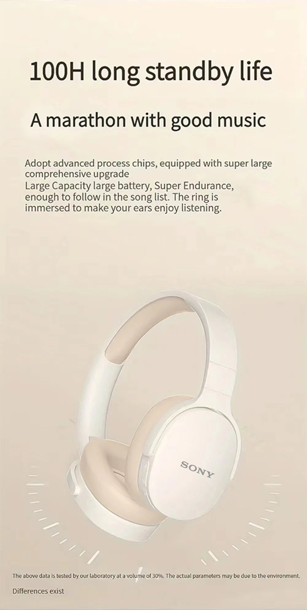 SONY P2961 Kabellose Bluetooth-Kopfhörer, faltbar, 9D HIFI Stereo Sound Headset, lange Akkulaufzeit, starke Bässe, Ohrhörer