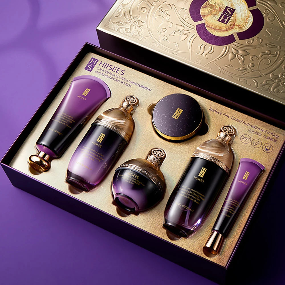 Ganoderma Lucidum Gesichtspflege Gesichtsreiniger Toner Essenz Milch Essenz Creme Augencreme BB Creme Set Hautpflege 10tlg.