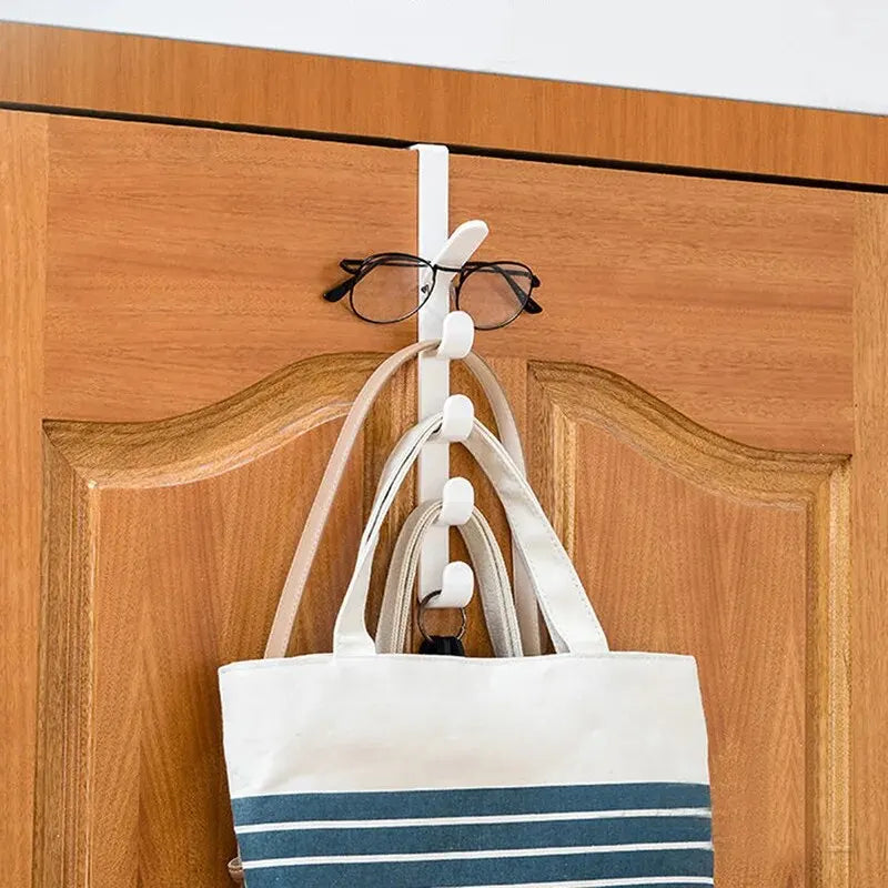1 Stk. Schlafzimmertürhänger, Kleiderhaken zum Aufhängen über der Tür, Kunststoff, Haushaltsaufbewahrung, Haken, Geldbörsenhalter für Taschen, Schienen