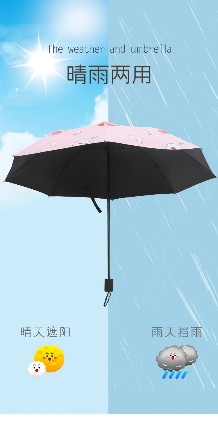 Regenschirm mit frischem Frucht-Print – UV-Schutz-Sonnenschirm & Regenschirm für den täglichen Gebrauch
