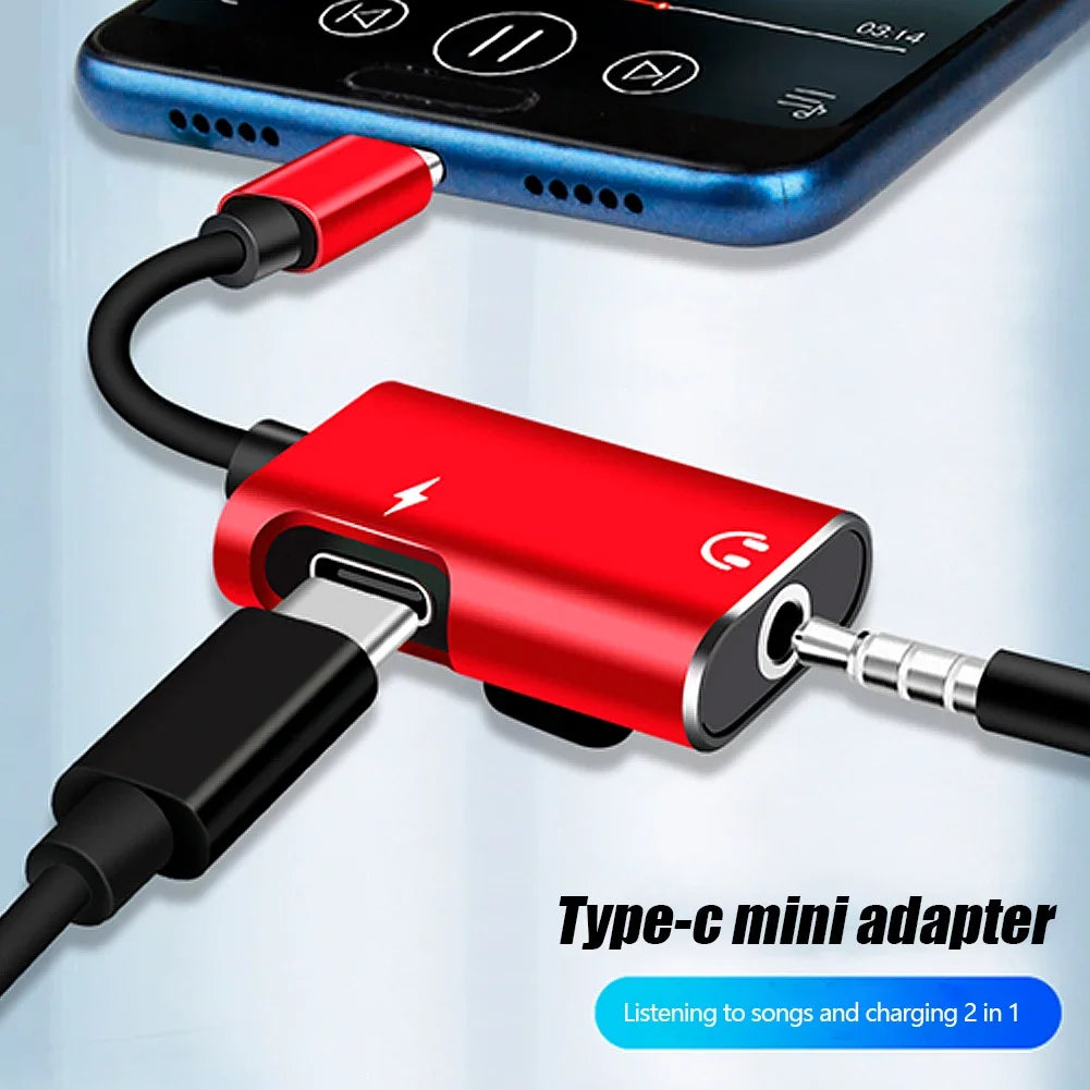 USB-C-auf-3,5-mm-Klinkenadapter für Xiaomi Huawei USB-C-Audio-Splitter Kopfhörer 3,5-mm-Adapter Ladegerät USB-C nicht für iPhone Samsung