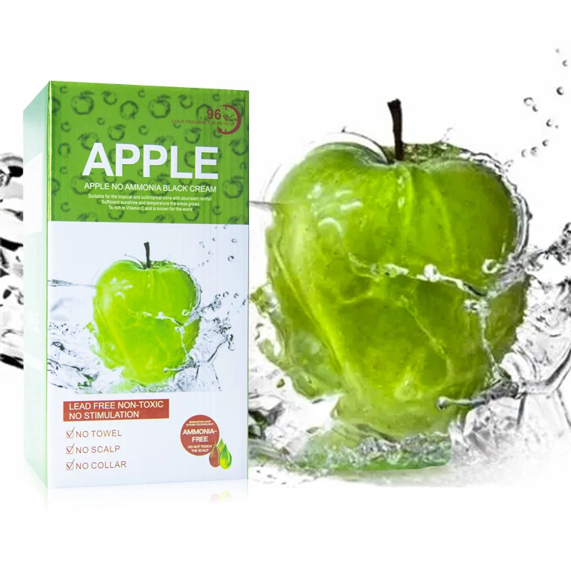 Natürliche 500ml*2/Pack Apfel-Haarfarbe-Creme Ammoniakfrei 100% Grauhaarabdeckung Apfel-Haarfarbe Schwarzhaar-Färbeshampoo für Herren