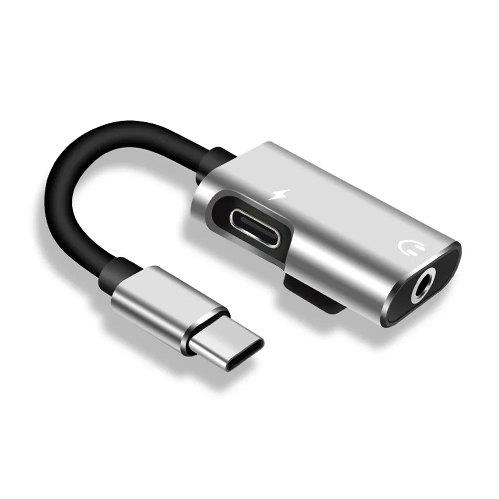 USB-C-auf-3,5-mm-Klinkenadapter für Xiaomi Huawei USB-C-Audio-Splitter Kopfhörer 3,5-mm-Adapter Ladegerät USB-C nicht für iPhone Samsung
