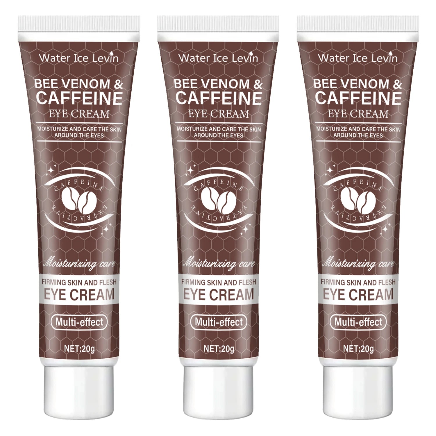 Natural Caffeine Powerful Moisturizing Firming Eye Cream 20g for Puffy and Dark Circles Post-Lifting Area after Using, Reduce Wrinkles and Aging, Light Beige Relaxation