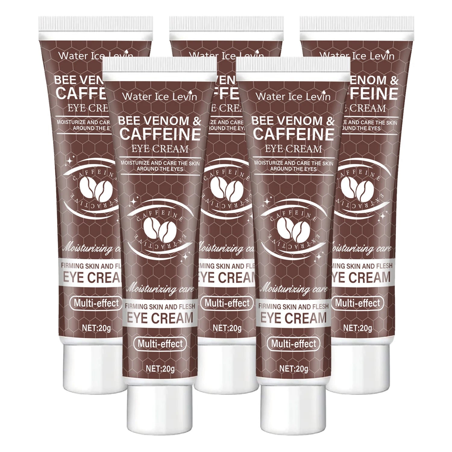 Natural Caffeine Powerful Moisturizing Firming Eye Cream 20g for Puffy and Dark Circles Post-Lifting Area after Using, Reduce Wrinkles and Aging, Light Beige Relaxation