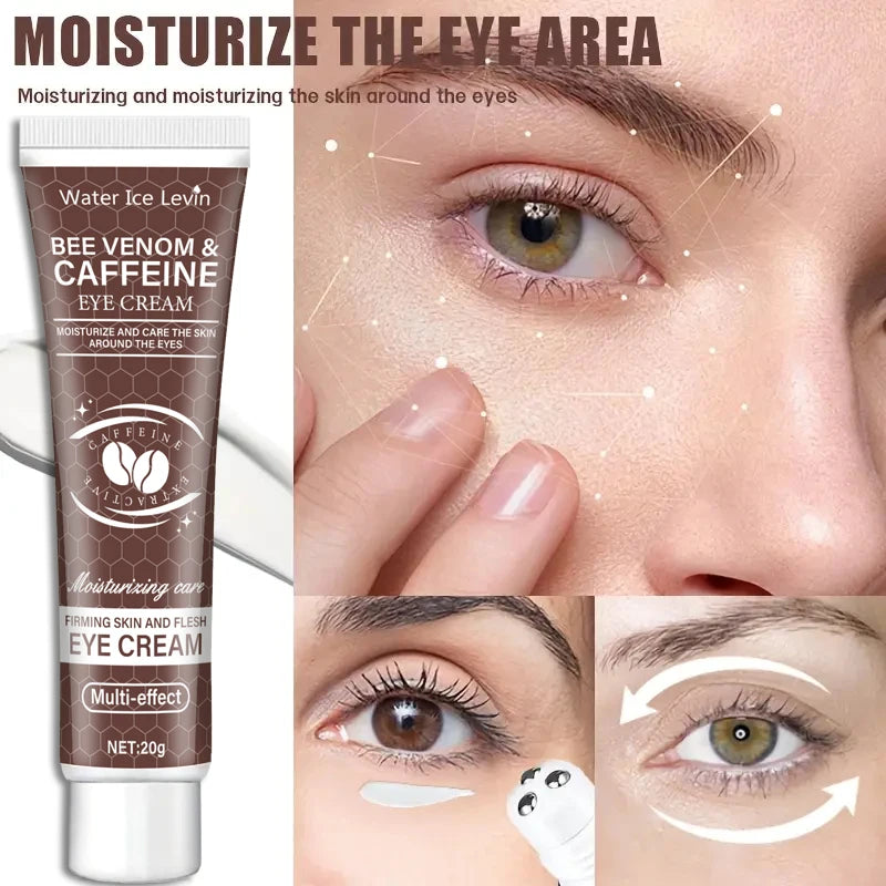 Natürliche Koffein-Augencreme, 20g, Feuchtigkeitsspendend, straffend, gegen Schwellungen und dunkle Augenringe nach dem Lifting, reduziert Falten und Alterserscheinungen, Hellbeige, entspannend