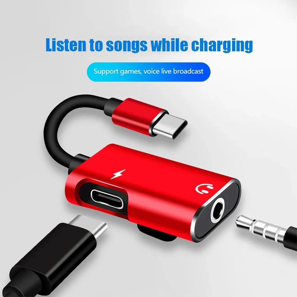 USB-C-auf-3,5-mm-Klinkenadapter für Xiaomi Huawei USB-C-Audio-Splitter Kopfhörer 3,5-mm-Adapter Ladegerät USB-C nicht für iPhone Samsung