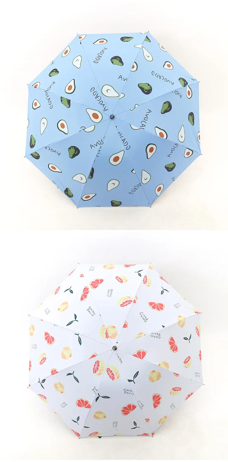 Regenschirm mit frischem Frucht-Print – UV-Schutz-Sonnenschirm & Regenschirm für den täglichen Gebrauch
