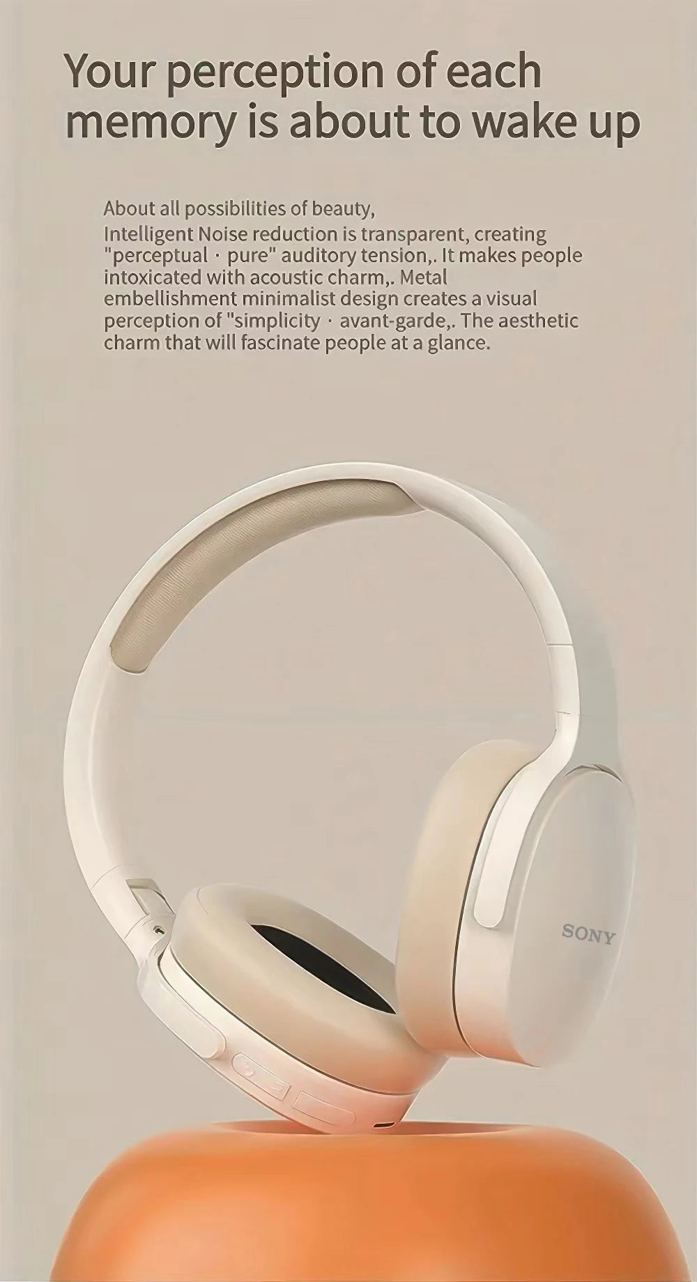 SONY P2961 Kabellose Bluetooth-Kopfhörer, faltbar, 9D HIFI Stereo Sound Headset, lange Akkulaufzeit, starke Bässe, Ohrhörer