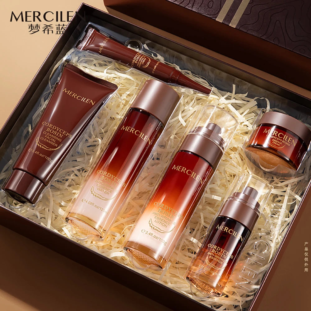 Ganoderma Lucidum Gesichtspflege Gesichtsreiniger Toner Essenz Milch Essenz Creme Augencreme BB Creme Set Hautpflege 10tlg.