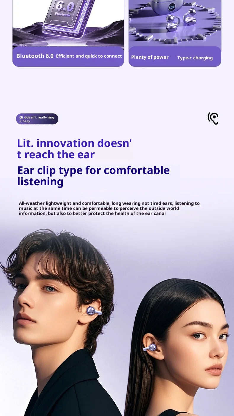 Original SONY Ohrclip OWS Kabellose Bluetooth Ohrclip-Kopfhörer Sport Gaming Headset HIFI Surround Sound In-Ear-Kopfhörer mit Mikrofon