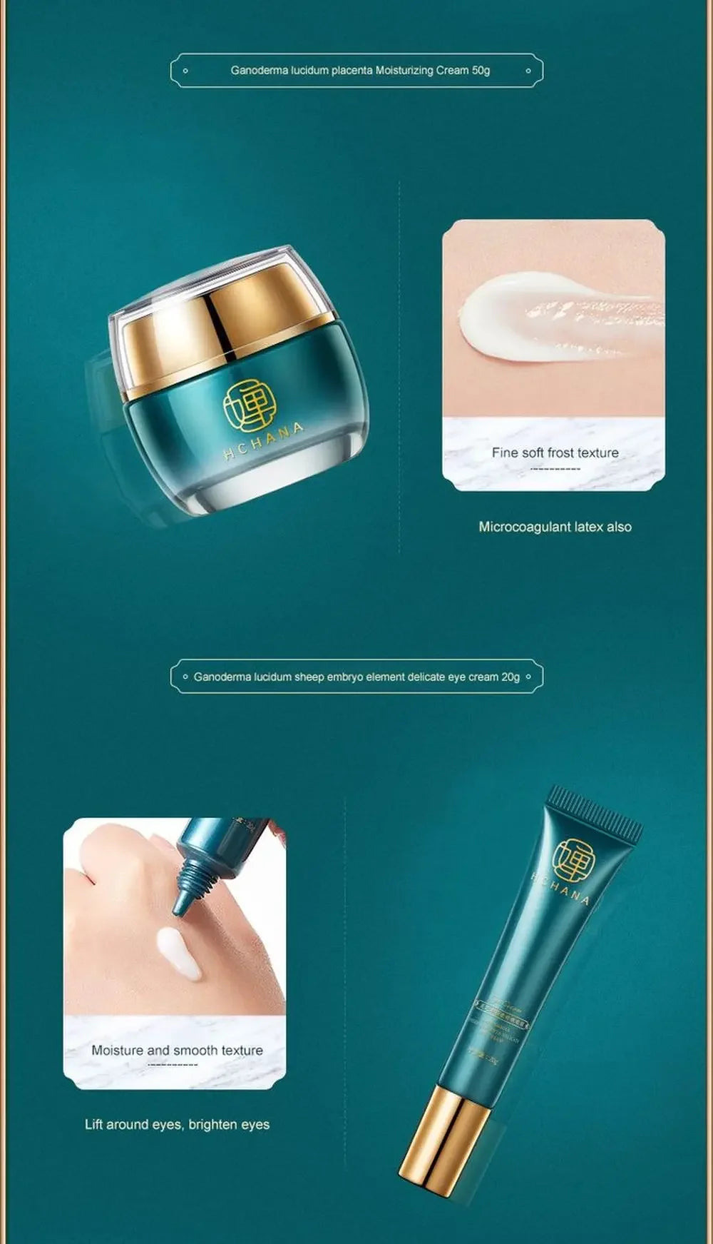Ganoderma Lucidum Gesichtspflege Gesichtsreiniger Toner Essenz Milch Essenz Creme Augencreme BB Creme Set Hautpflege 10tlg.