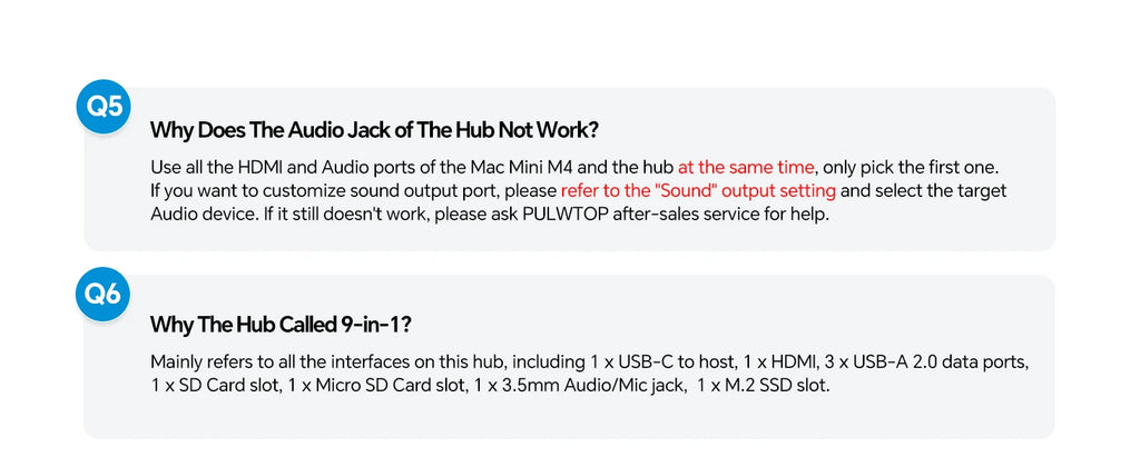 PULWTOP Mac Mini M4 Dock mit 4TB SSD-Gehäuse, USB C HUB unterstützt HDMI 4K 60Hz, USB A 2.0, SD/TF, Audio für Mac Mini M4/M4 Pro