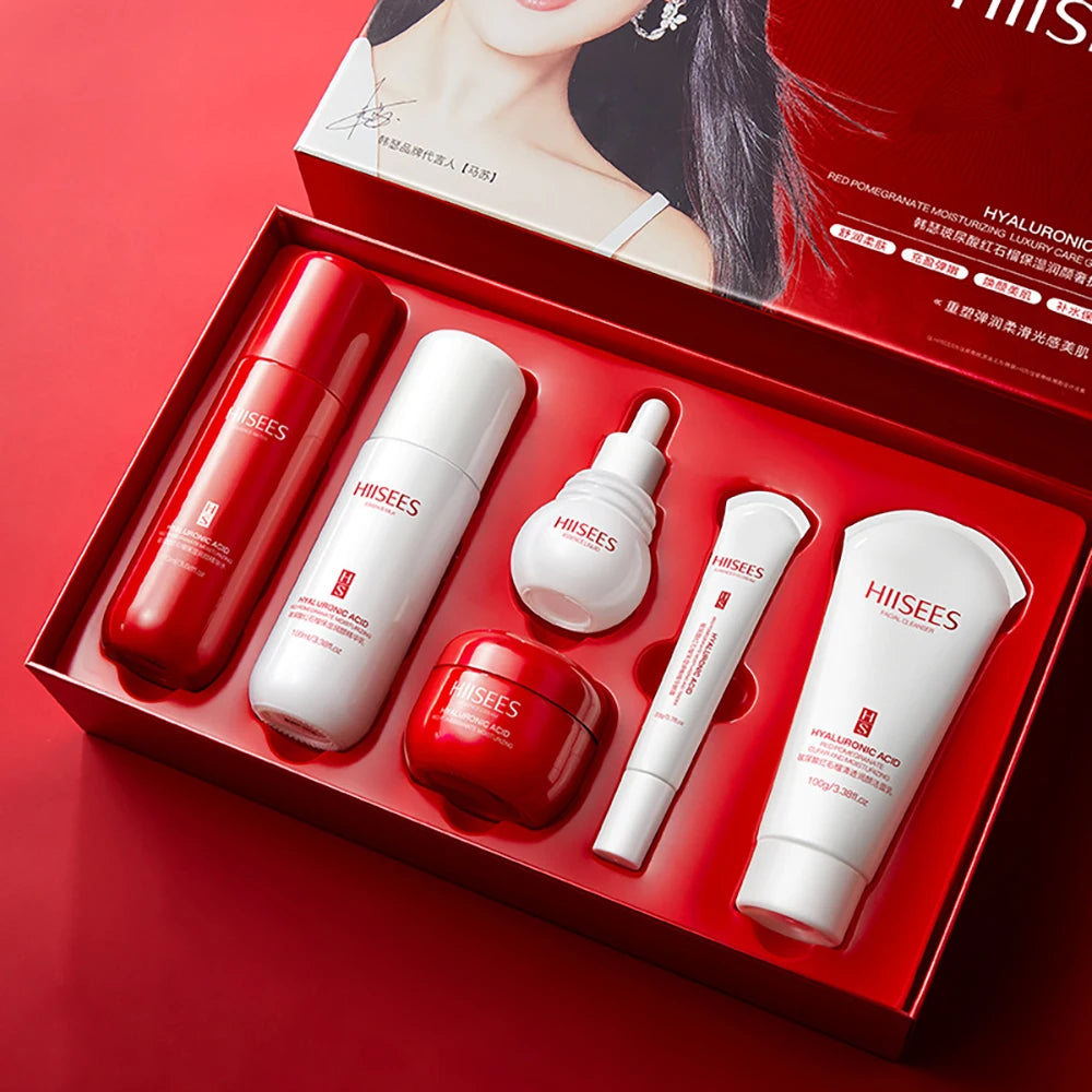 Ganoderma Lucidum Gesichtspflege Gesichtsreiniger Toner Essenz Milch Essenz Creme Augencreme BB Creme Set Hautpflege 10tlg.