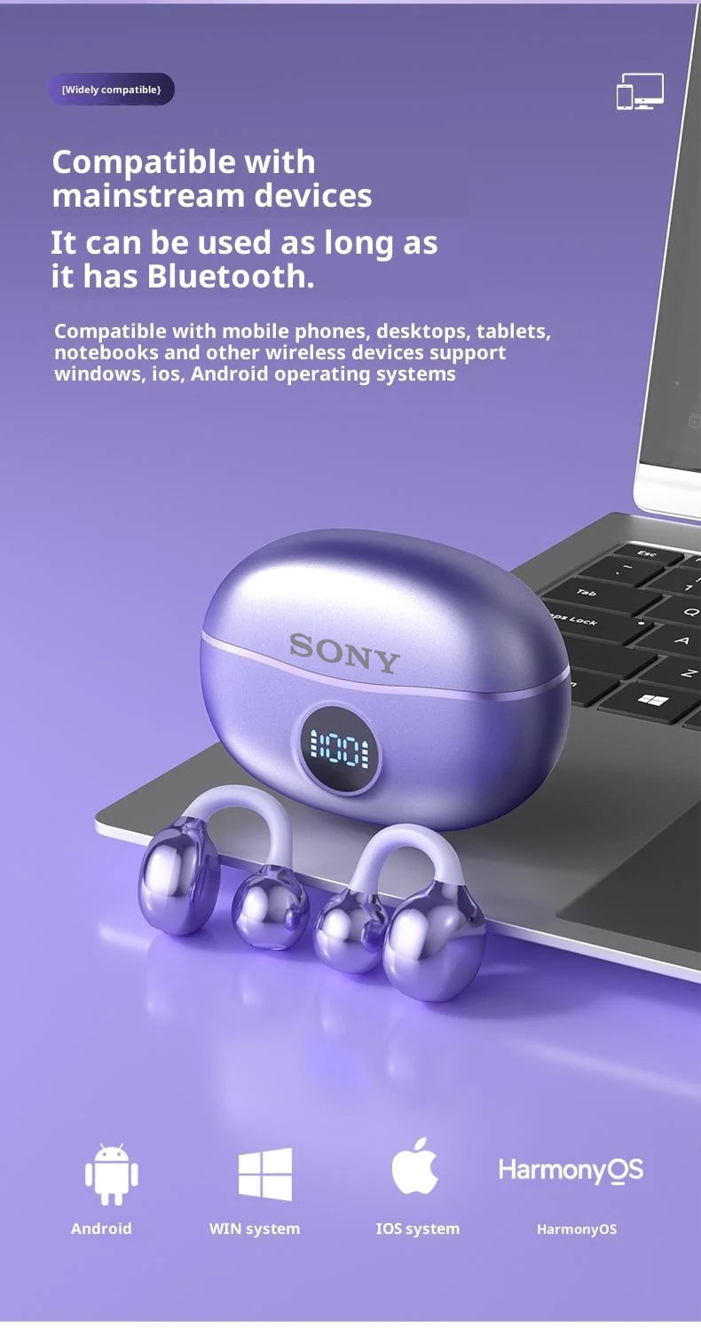 Original SONY Ohrclip OWS Kabellose Bluetooth Ohrclip-Kopfhörer Sport Gaming Headset HIFI Surround Sound In-Ear-Kopfhörer mit Mikrofon