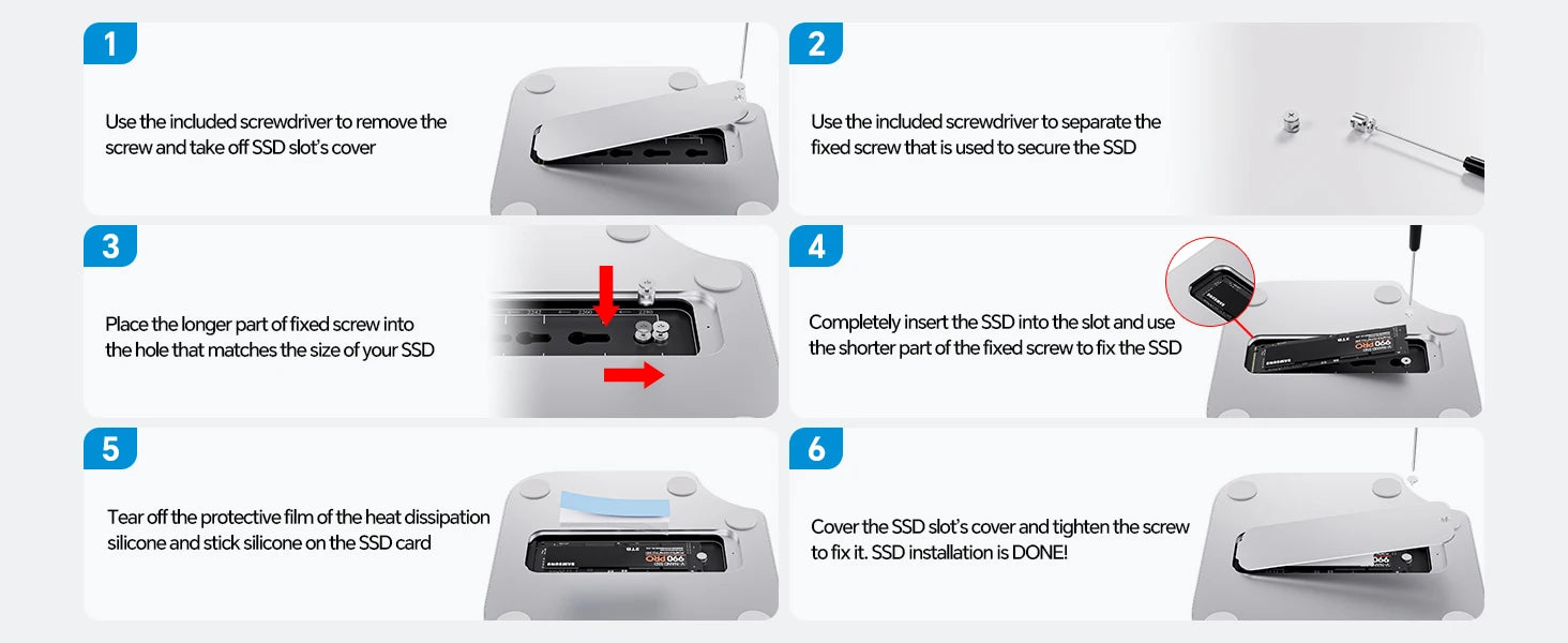 PULWTOP Mac Mini M4 Dock mit 4TB SSD-Gehäuse, USB C HUB unterstützt HDMI 4K 60Hz, USB A 2.0, SD/TF, Audio für Mac Mini M4/M4 Pro