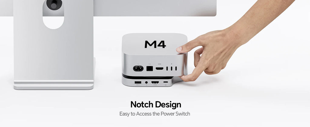 PULWTOP Mac Mini M4 Dock mit 4TB SSD-Gehäuse, USB C HUB unterstützt HDMI 4K 60Hz, USB A 2.0, SD/TF, Audio für Mac Mini M4/M4 Pro