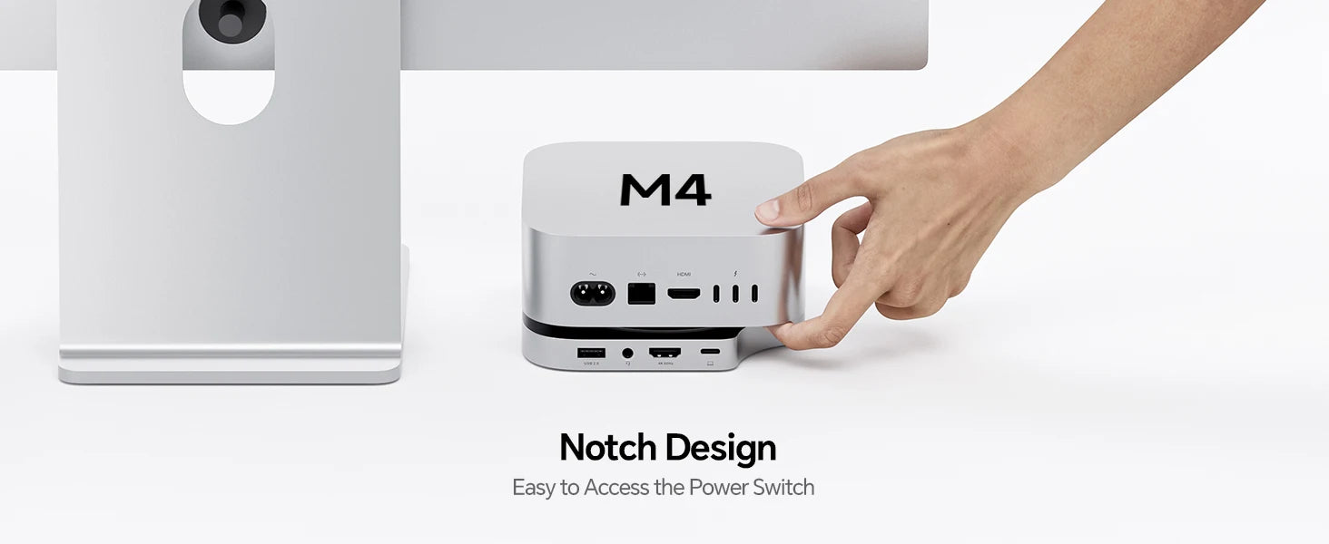 PULWTOP Mac Mini M4 Dock mit 4TB SSD-Gehäuse, USB C HUB unterstützt HDMI 4K 60Hz, USB A 2.0, SD/TF, Audio für Mac Mini M4/M4 Pro