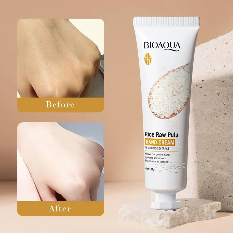 Reis-Handcreme Volumen gebend Verjüngend Nährend Feuchtigkeitsspendend Erfrischend Nicht fettende Handpflegecreme 30g