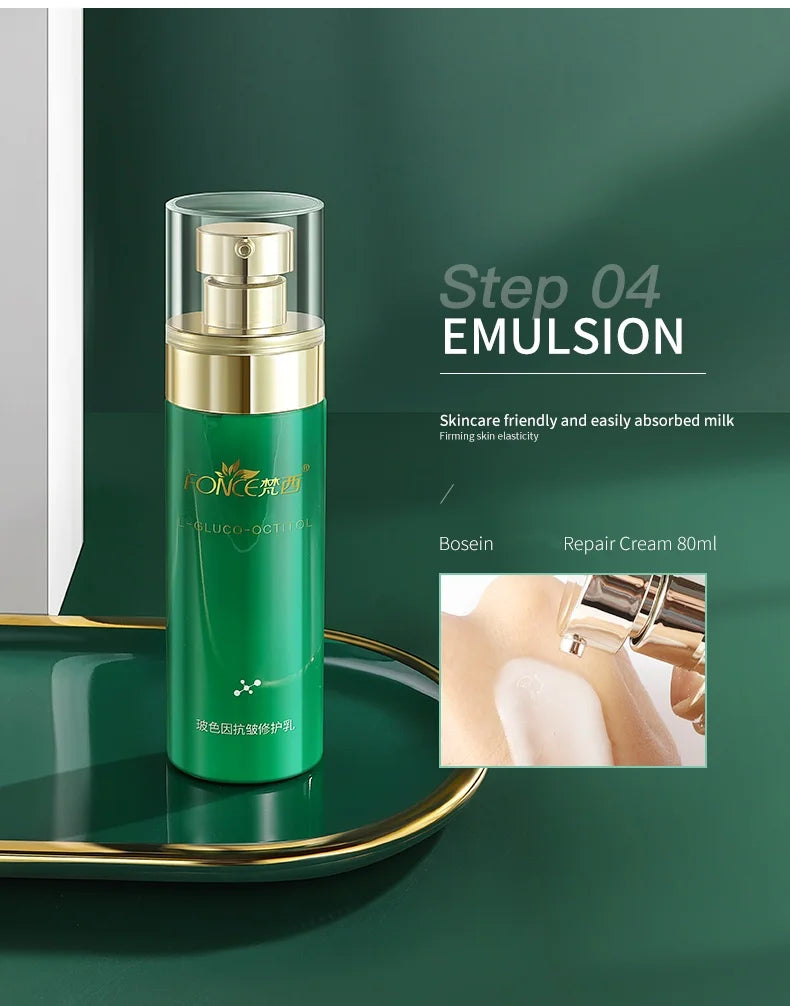 Fünfteiliges FONCE Boseine Anti-Falten Hautpflege-Set für Gesichtscreme, Emulsion, Gesichtswasser, Gesichtsreiniger, Gesichtslotion, Gesichtsserum