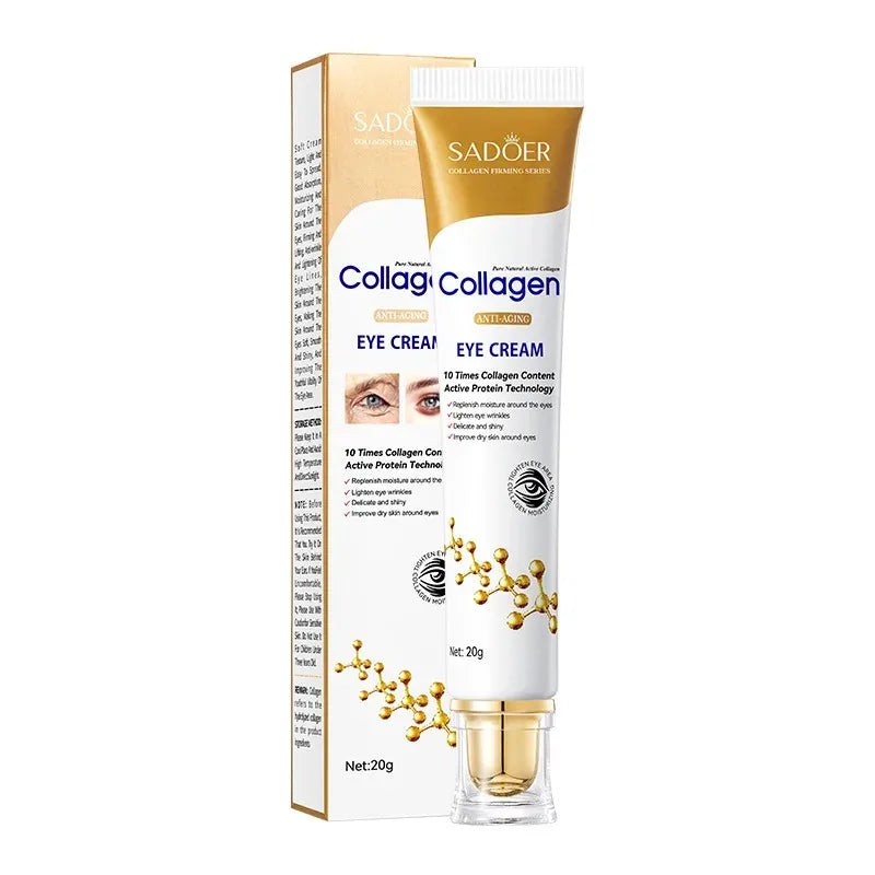 SADOER Collagen Augencreme Retinol Augencreme gegen dunkle Augenringe Augenstraffung Feuchtigkeitspflege Hautpflege für die Augen Augenpflege