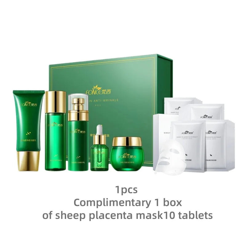 Fünfteiliges FONCE Boseine Anti-Falten Hautpflege-Set für Gesichtscreme, Emulsion, Gesichtswasser, Gesichtsreiniger, Gesichtslotion, Gesichtsserum