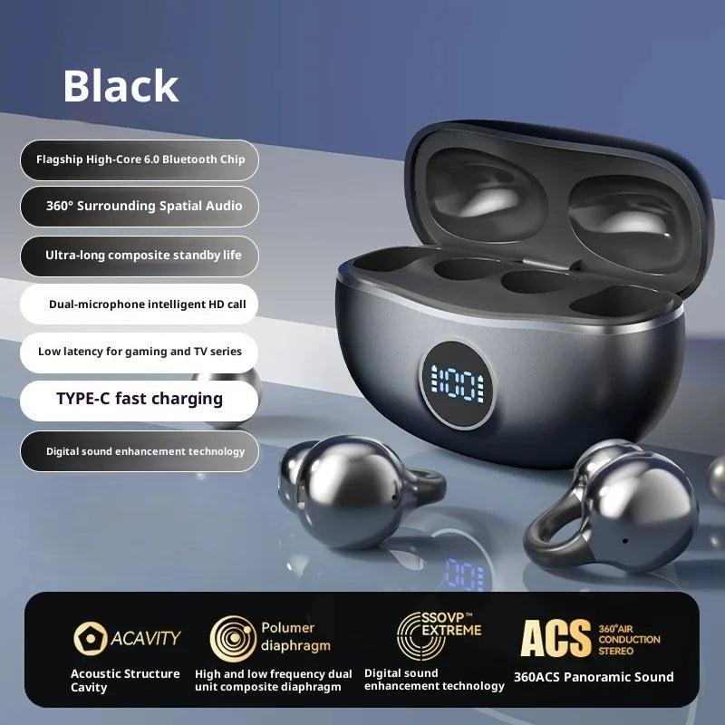 Original SONY Ohrclip OWS Kabellose Bluetooth Ohrclip-Kopfhörer Sport Gaming Headset HIFI Surround Sound In-Ear-Kopfhörer mit Mikrofon