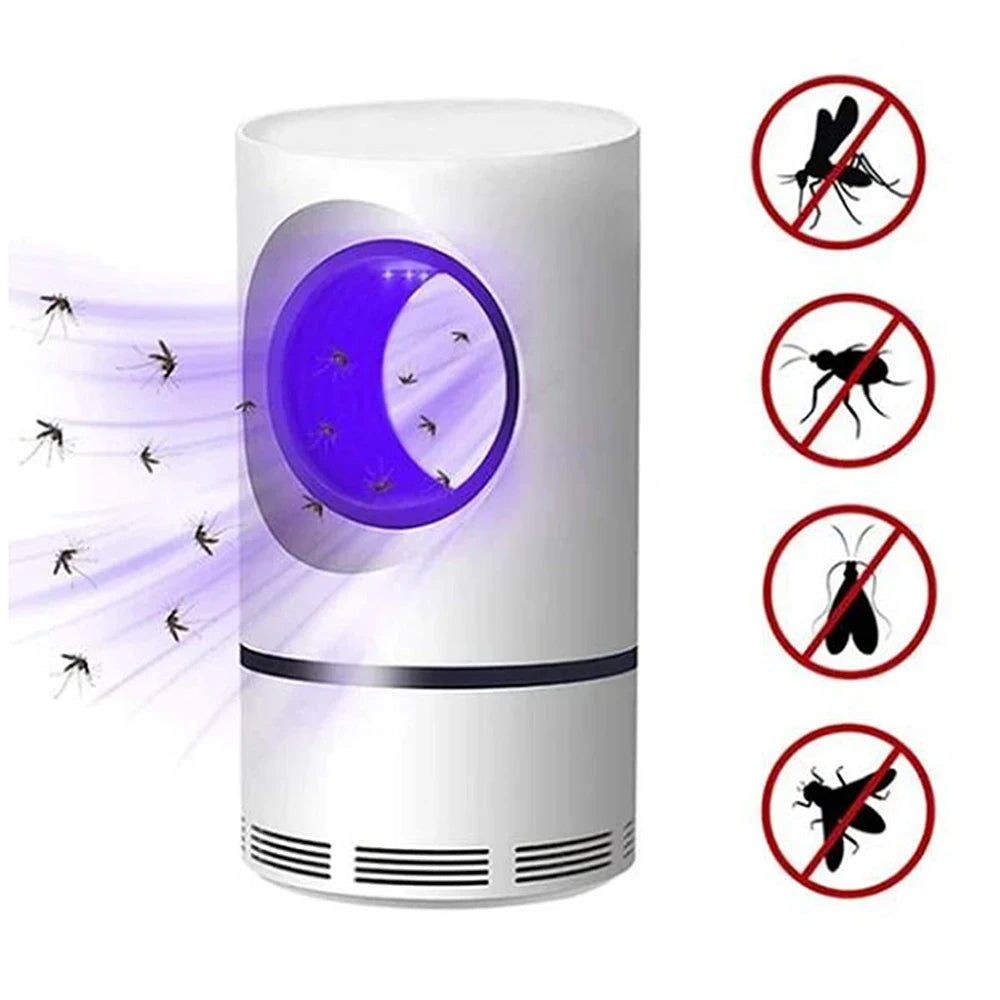 1 PC Elektrischer Fliegen-Mücken-Insektenkiller LED-Lichtfalle Kontrolllampe Kleiner Schädlingsbekämpfer mit USB-Netzteil und Adapter